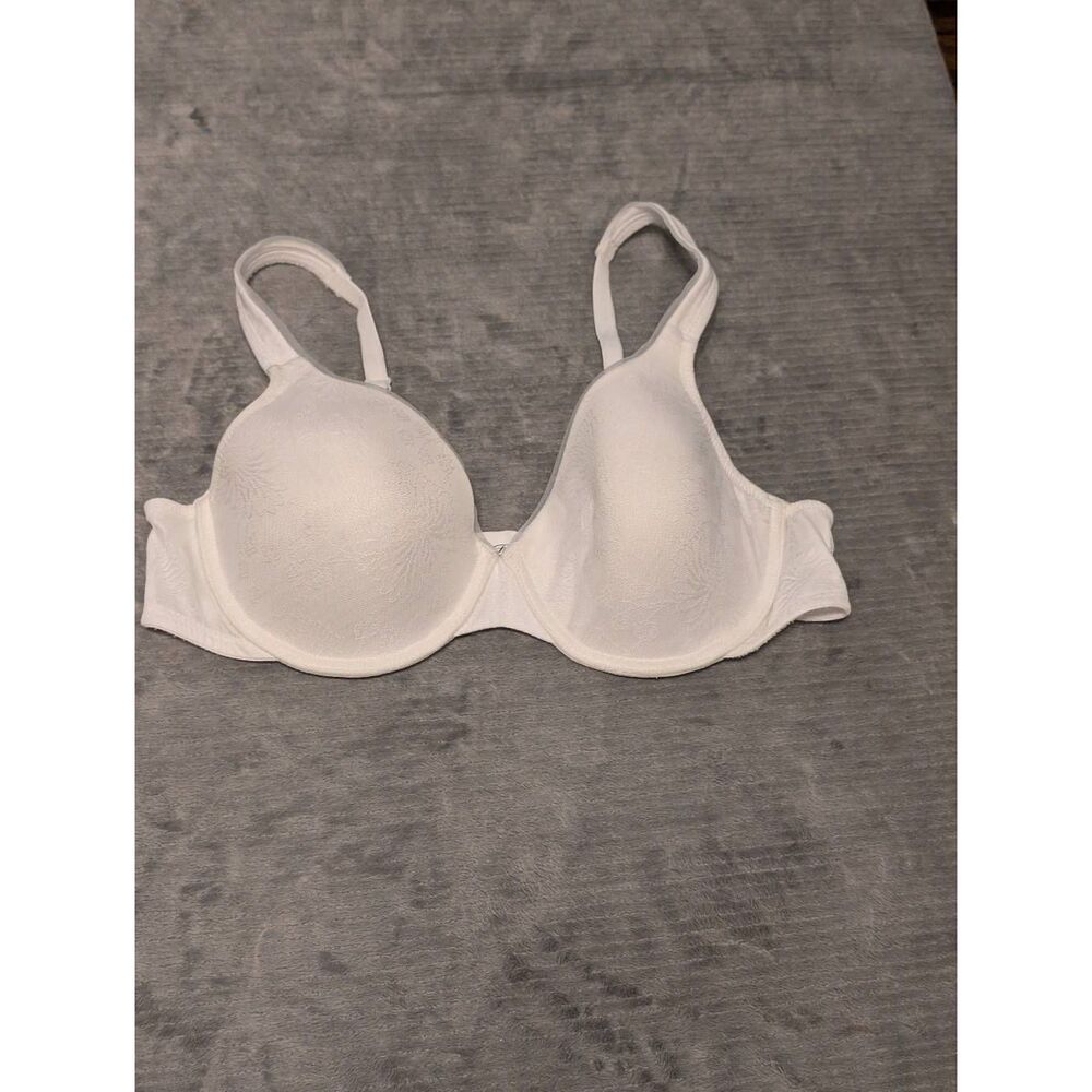 Vanity Fair Body Sleeks Contour Bra Womens 38B Contour White Lace Dainty 75271